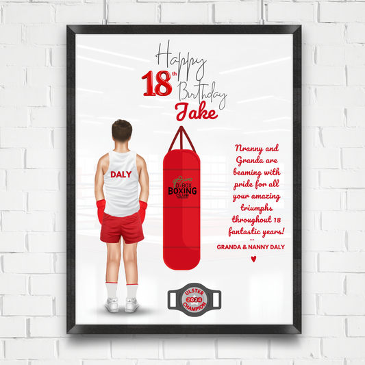 Personalised 18th Birthday Boxing Print