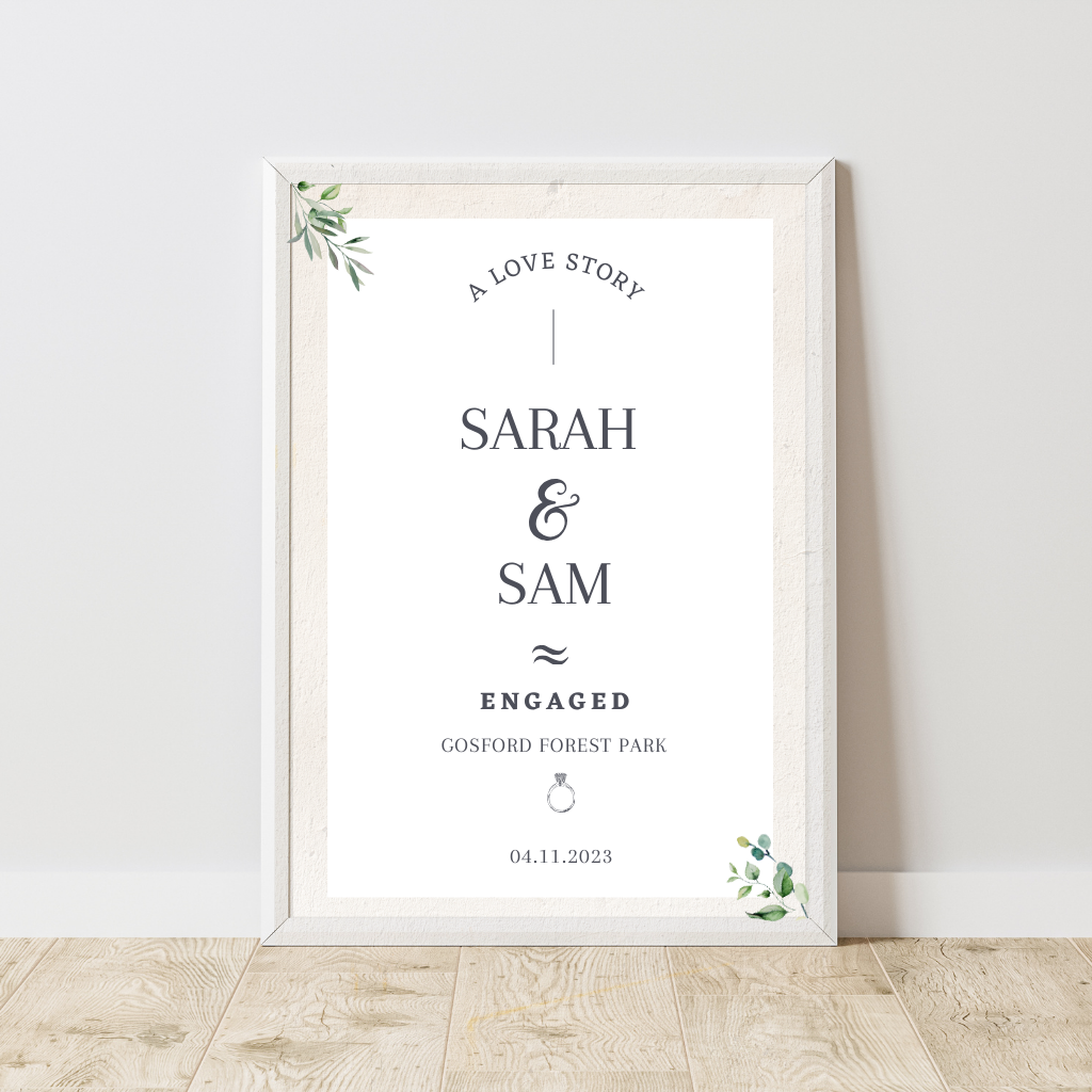 Personalised Engagement Print - Celebrate Your Love Story