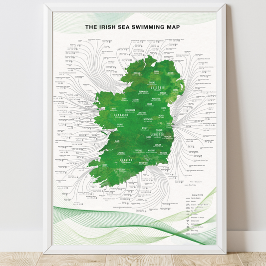 The Irish Sea Swim Map Print