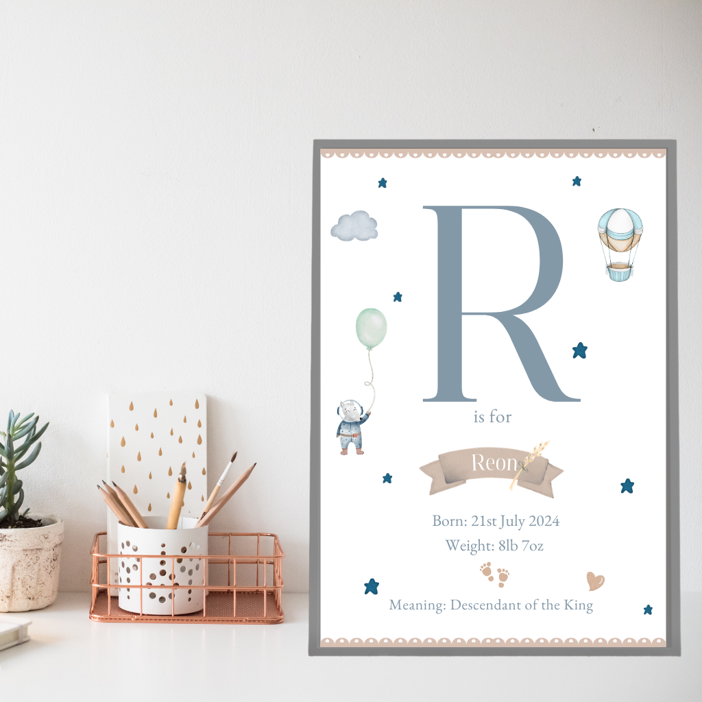 Personalised New Baby Print - A Cherished Keepsake